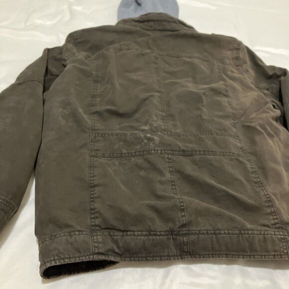 Levi's Hooded Sherpa Lined Trucker Jacket Hoodie Brown Mens L Workwear Outdoor - Picture 4 of 10